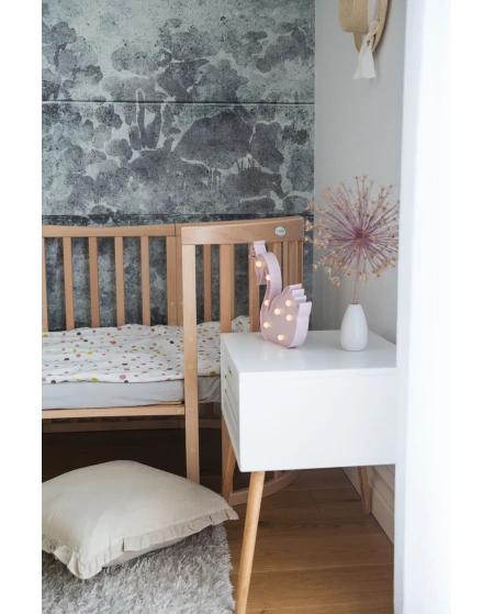 7in1 Oval Baby Crib with mattress - Natural wood | Waldin