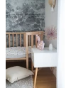 7in1 Oval Baby Crib with mattress - Natural wood