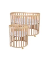 7in1 Oval Baby Crib with mattress - Natural wood