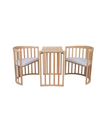 7in1 Oval Baby Crib with mattress - Natural wood | Waldin