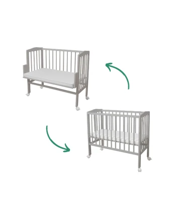 Bedside Crib 2in1 with mattress - Gray