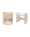 7in1 Oval Baby Crib with mattress - Natural wood | Waldin