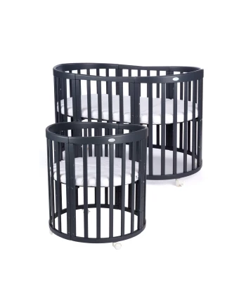 7in1 Oval Baby Crib with matress - Graphite