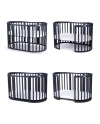 7in1 Oval Baby Crib with matress - Graphite