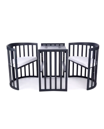 7in1 Oval Baby Crib with matress - Graphite