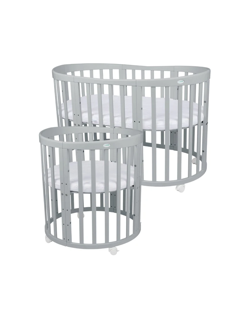 7in1 Oval Baby Crib with mattress - Gray | Waldin 7in1 Oval Baby Crib with mattress - Gray | Waldin