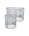 7in1 Oval Baby Crib with mattress - Gray