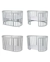 7in1 Oval Baby Crib with mattress - Gray | Waldin