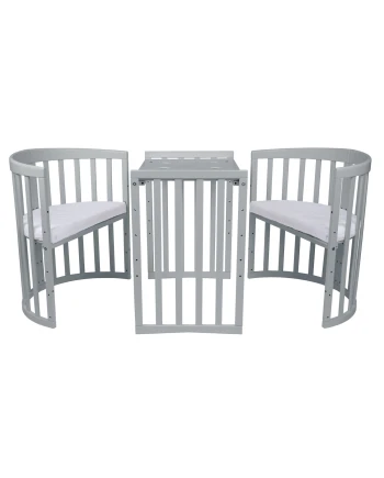 7in1 Oval Baby Crib with mattress - Gray