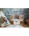7in1 Oval Baby Crib with mattress - Natural wood
