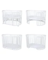 7in1 Oval Baby Crib with mattress - White