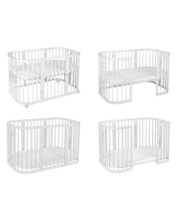 7in1 Baby crib with mattress - White
