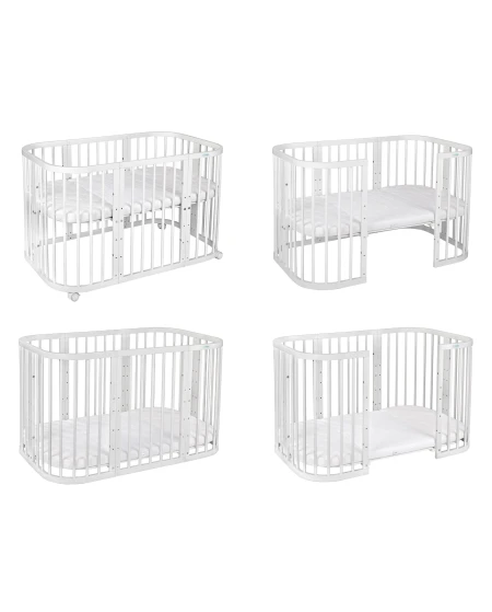 7in1 Baby crib with mattress - White | Waldin