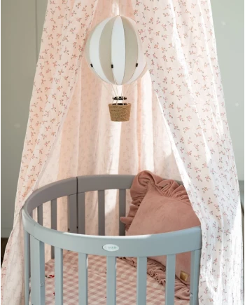 7in1 Oval Baby Crib with mattress - Gray