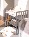 7in1 Oval Baby Crib with mattress - Gray