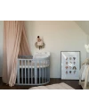 7in1 Oval Baby Crib with mattress - Gray