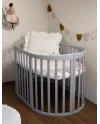 7in1 Oval Baby Crib with mattress - Gray