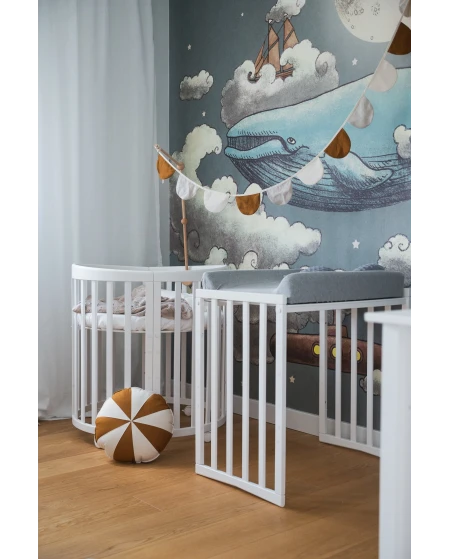 Waterproof Fitted Sheet for 7-in-1 Small Oval Crib