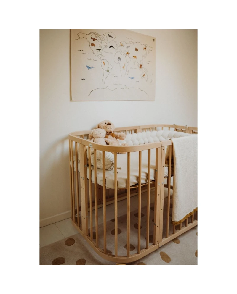 7in1 Baby crib with mattress Natural Grows with your child