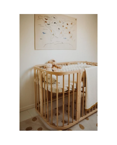 7in1 Baby crib with mattress Natural Grows with your child Waldin