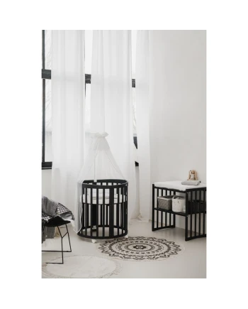 7in1 Oval Baby Crib with matress - Graphite