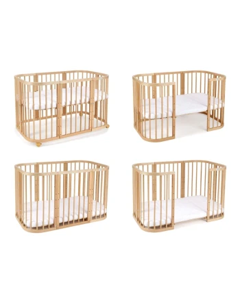 7in1 Baby crib with mattress - Natural wood