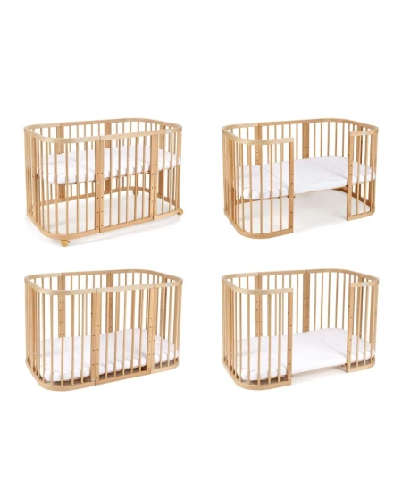 7in1 Baby crib with mattress Natural Grows with your child Waldin