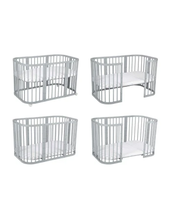 7in1Baby crib with mattress - Gray
