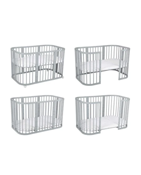 7in1Baby crib with mattress - Gray - Grows with your child Waldin