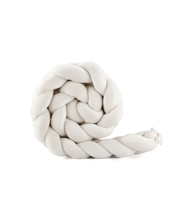Velour Braided Crib Bumper 210 cm - Ecru