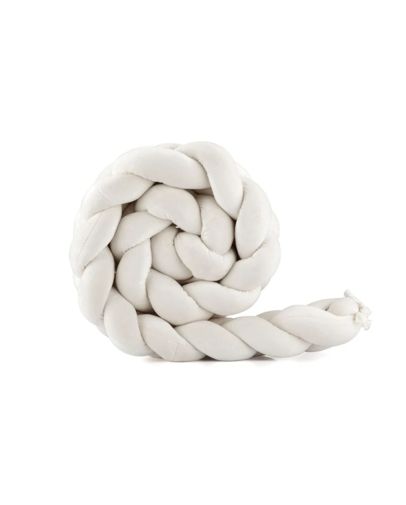 Velour Braided Crib Bumper 210 cm - Ecru Velour Braided Crib Bumper 210 cm - Ecru