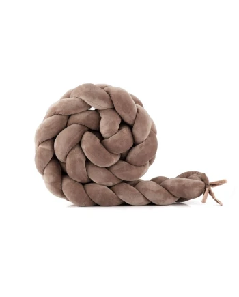 Velour Braided Crib Bumper 210 cm – Taupe