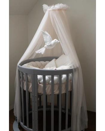Champagne Tulle Canopy for Crib + Canopy Frame
