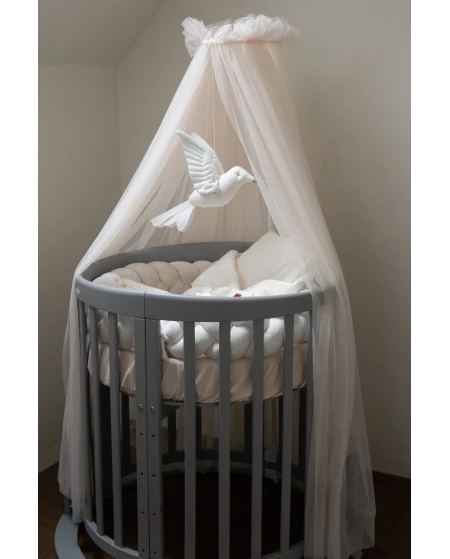 Champagne Tulle Canopy for Crib + Canopy Frame