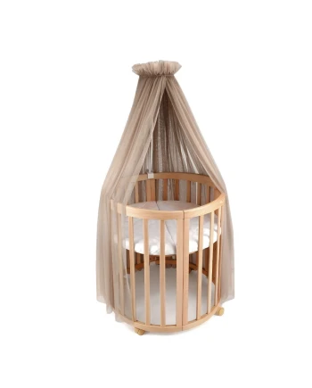 Taupe Tulle Canopy for Crib + Canopy Frame