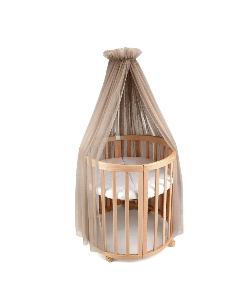 Taupe Tulle Canopy for Crib + Canopy Frame