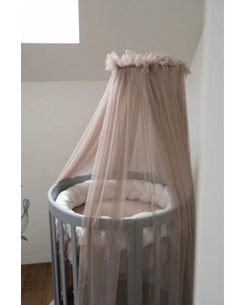 Taupe Tulle Canopy for Crib + Canopy Frame