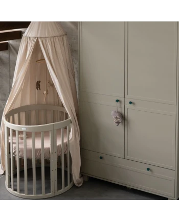 7in1 Oval Baby Crib with mattress - Olive