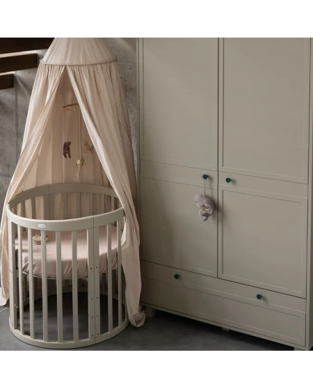 7in1 Oval Baby Crib with mattress - Olive | Waldin