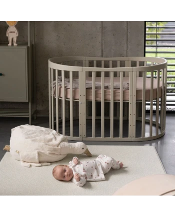 7in1 Oval Baby Crib with mattress - Olive