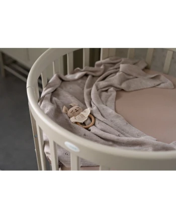Organic Cotton Sheet 73x73 Oval Crib 7in1- Taupe | WALDIN
