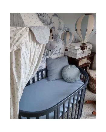 Organic cotton sheet 123x73 Oval Crib 7in1 - Blue | Waldin