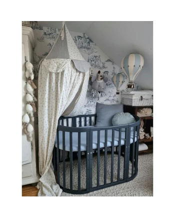 Organic cotton sheet 123x73 Oval Crib 7in1 - Blue | Waldin