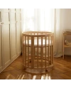 7in1 Oval Baby Crib with mattress - Natural wood