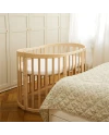 7in1 Oval Baby Crib with mattress - Natural wood