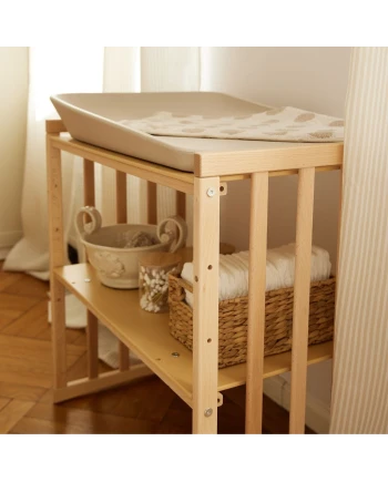 7in1 Oval Baby Crib with mattress - Natural wood
