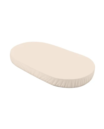 Organic Cotton Sheet 123x73cm Oval Crib - Beige | Waldin