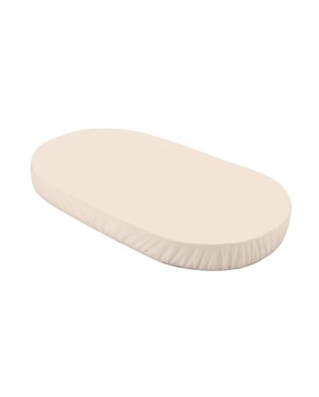 Organic Cotton Sheet 124x73cm Oval Crib - Beige | Waldin