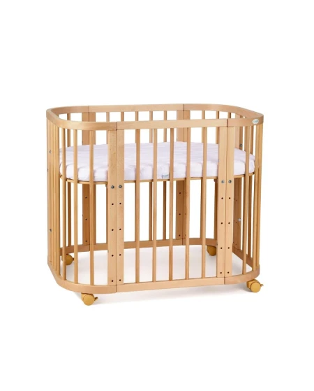 5in1 Baby Crib with matress and cradle - Natural wood | Waldin