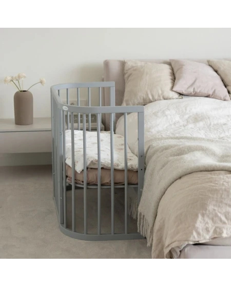 5in1 Baby Crib with matress and cradle - Gray | Waldin